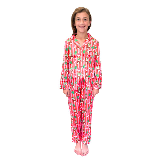 Kids Jolly Jungle Satin Pajama Long Sleeve Set S