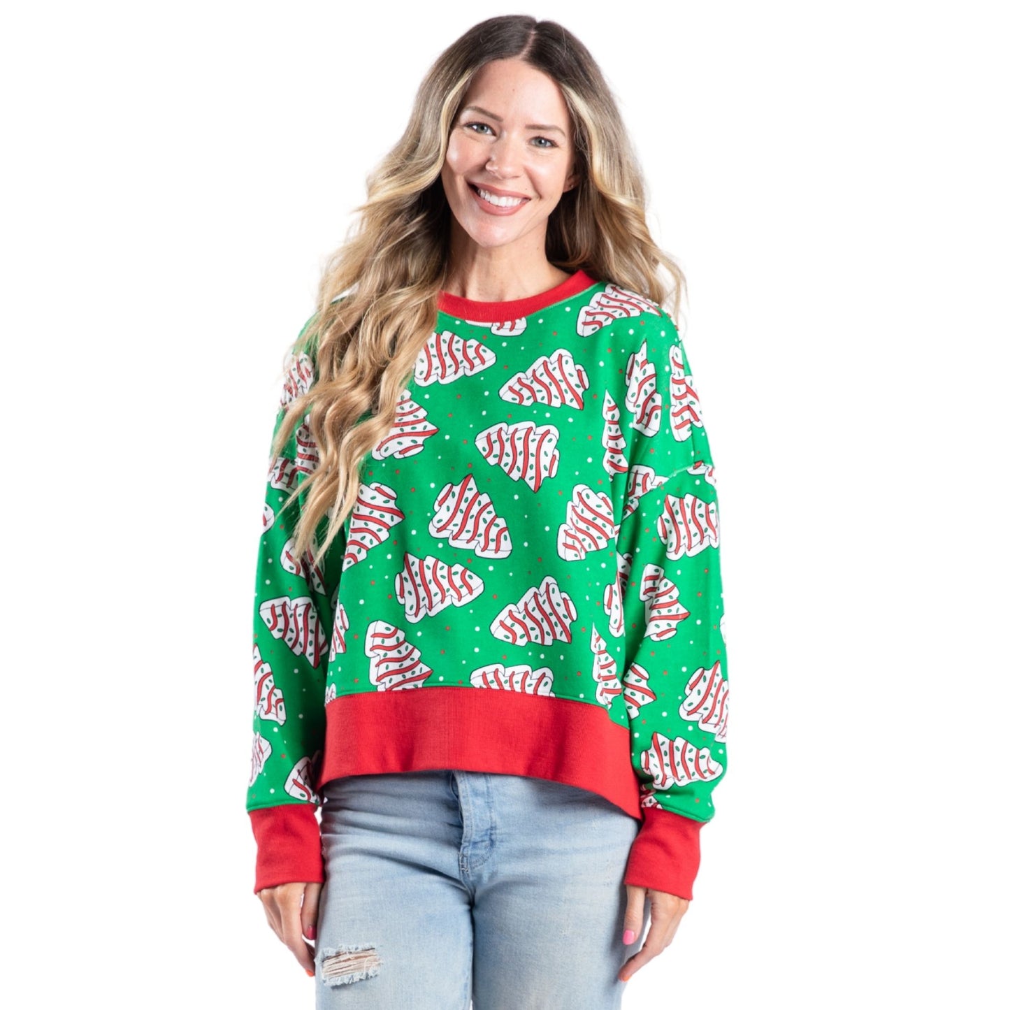 Sweet Christmas Green Crew Neck Sweatshirt S