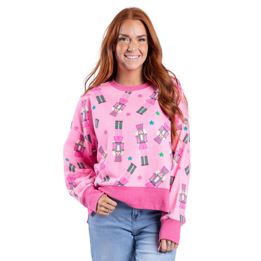 Crackin’ Christmas Pink Crew Neck Sweatshirt S
