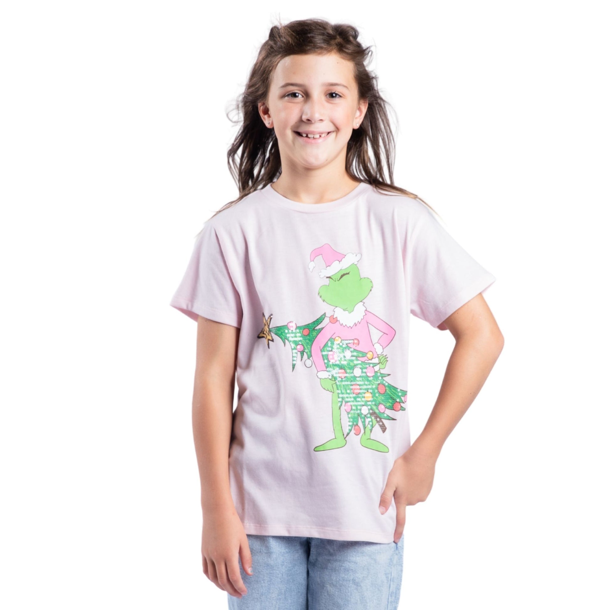Kids Merry Mischief Pink Crew Neck T-Shirt S