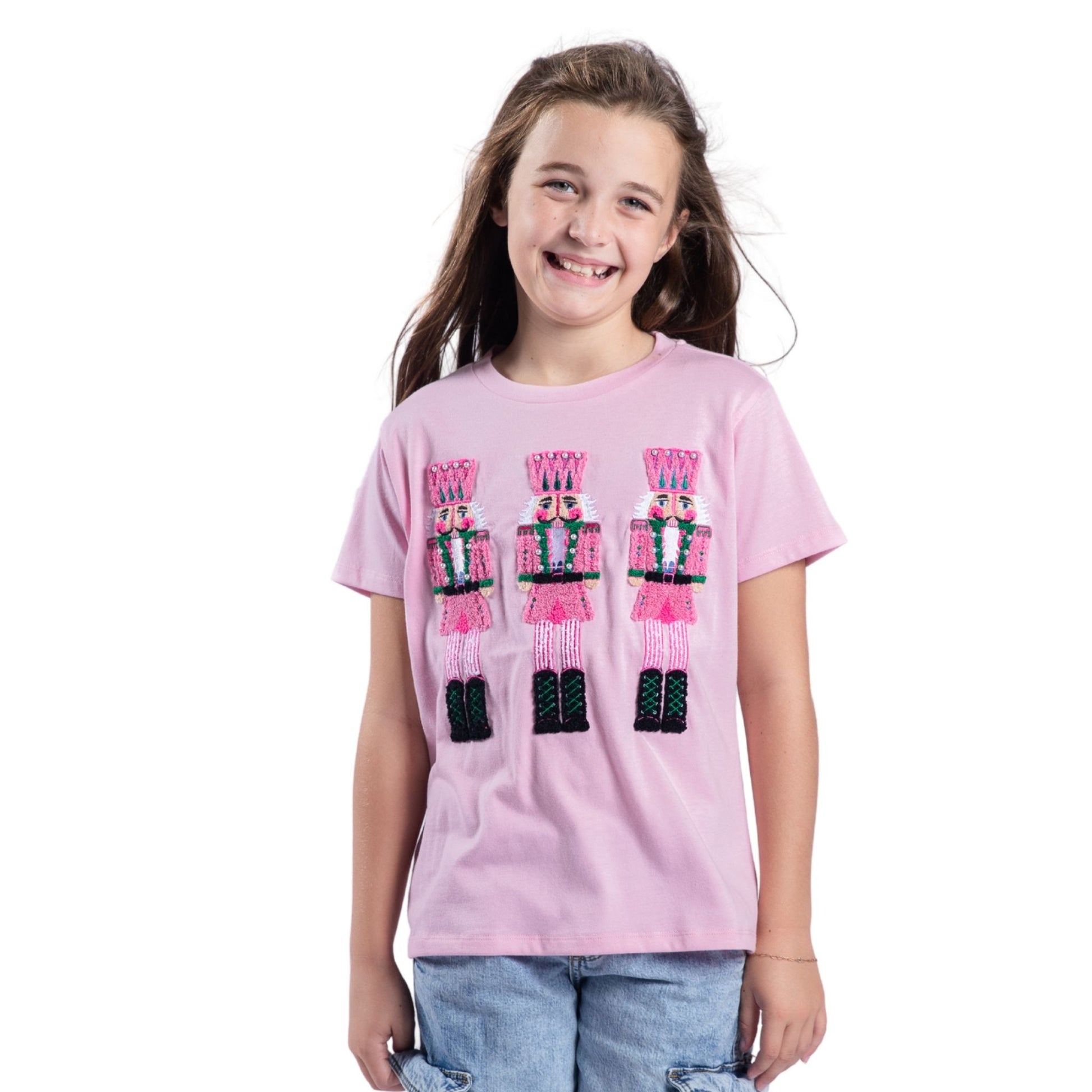 Kids Crackin’ Christmas Pink Crew Neck T-Shirt S