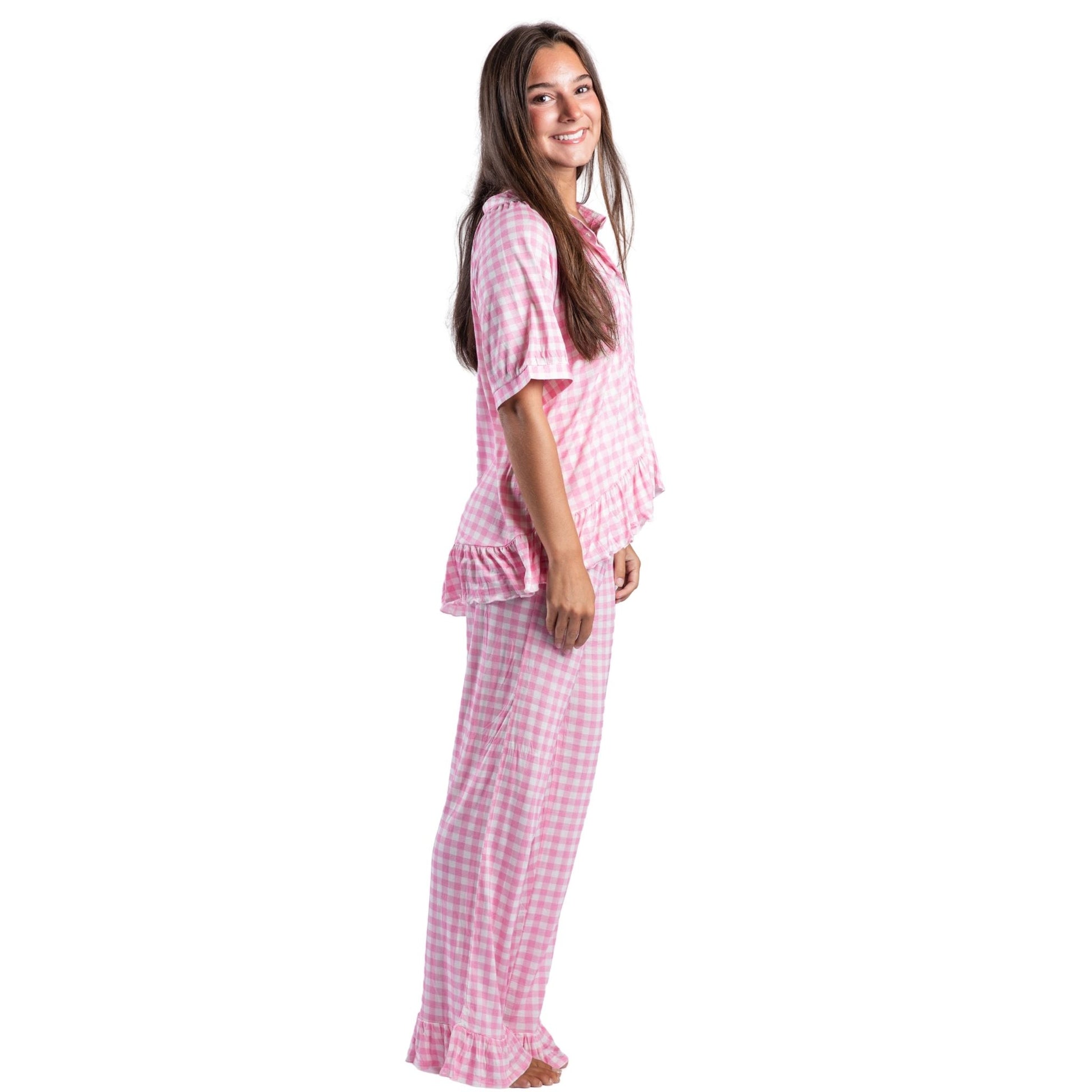 Strawberry Picnic Bamboo Pant Set S