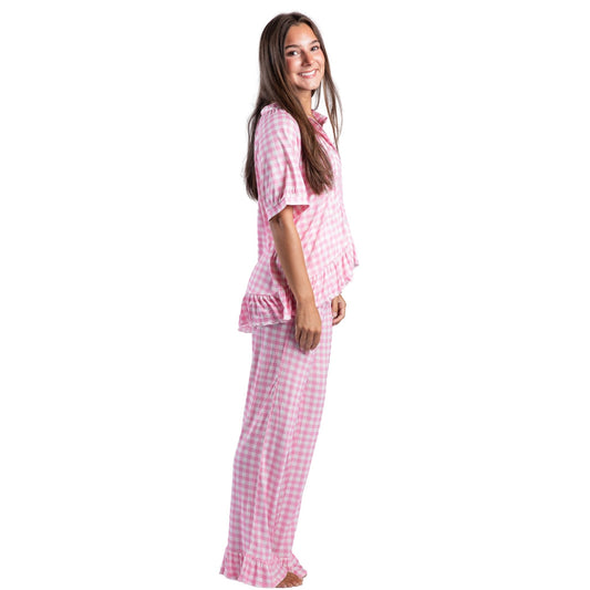 Strawberry Picnic Bamboo Pant Set S