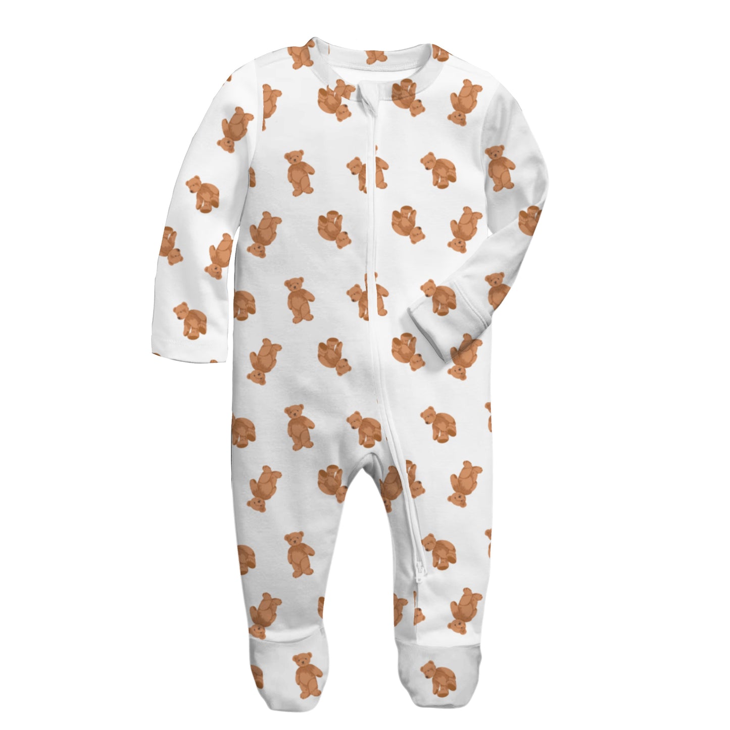 Kids Buckley Bear Bamboo Front Zip Onesie NB