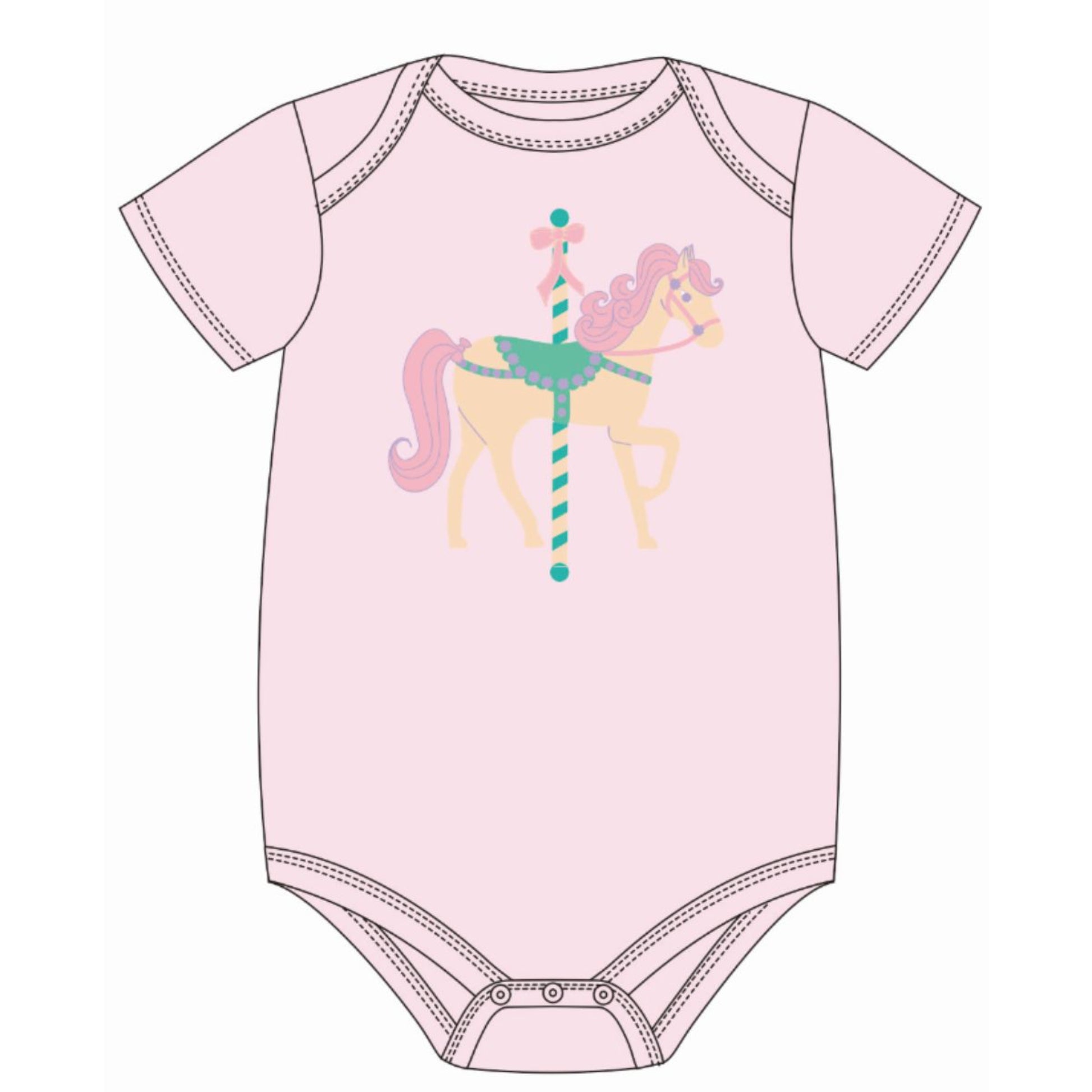 Kids Carousel Horse Onesie Assortment, No Display Package