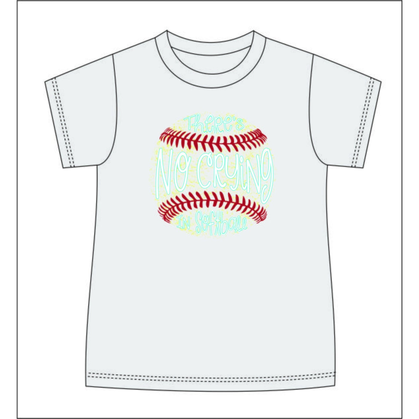 Kids There's No Crying In Softball T-Shirt 2T