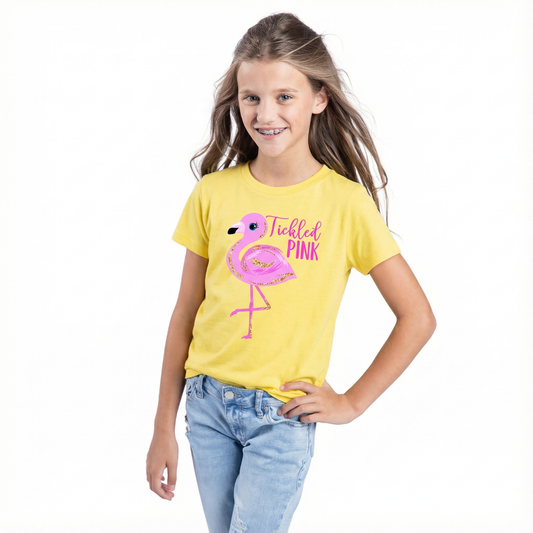 Kids Tickled Pink Flamingo T-Shirt