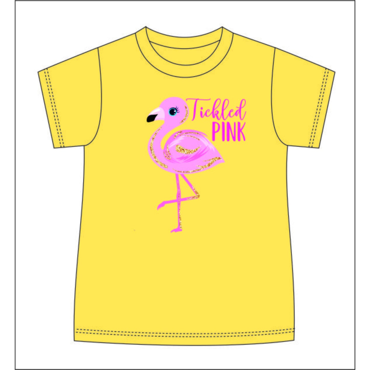 Kids Tickled Pink Flamingo T-Shirt XL