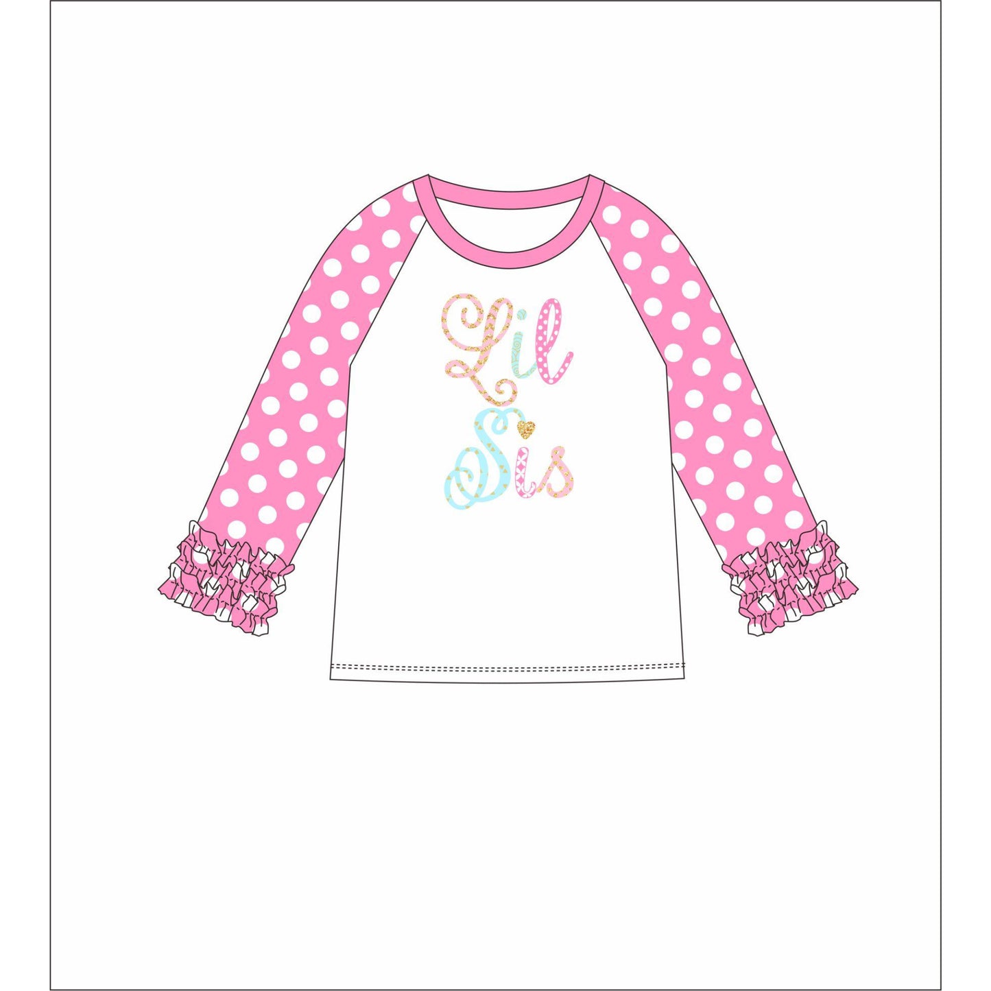 Kids Lil Sis 3/4 Sleeve T-Shirt XL