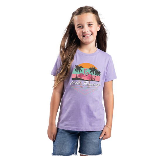 Kids Hotel Flamingo Purple T-Shirt