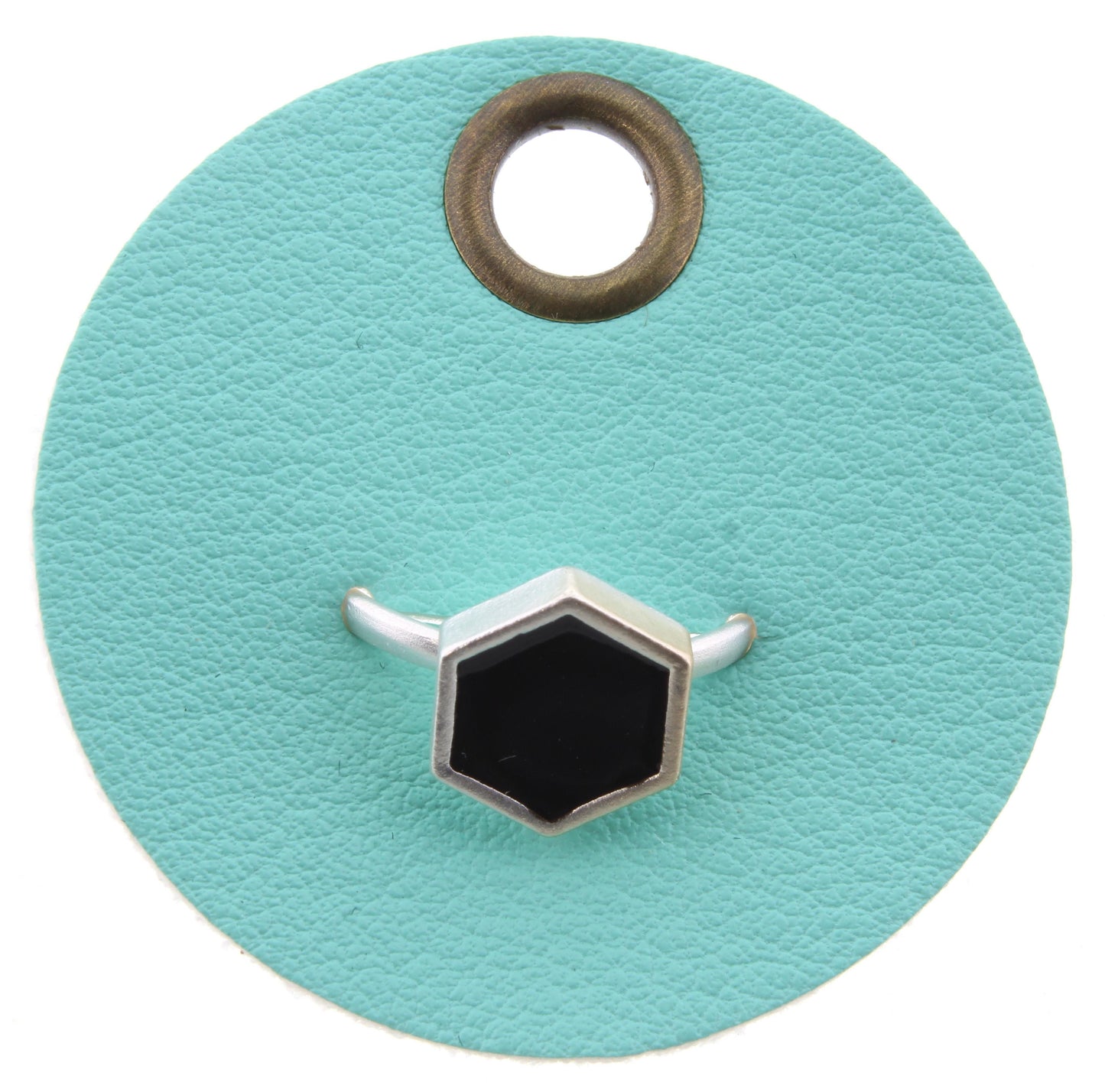 Black and Gold Confetti Circle Adjustable Gold Ring