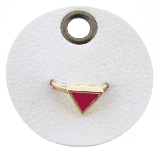 Hot Pink Triangle Adjustable Gold Ring