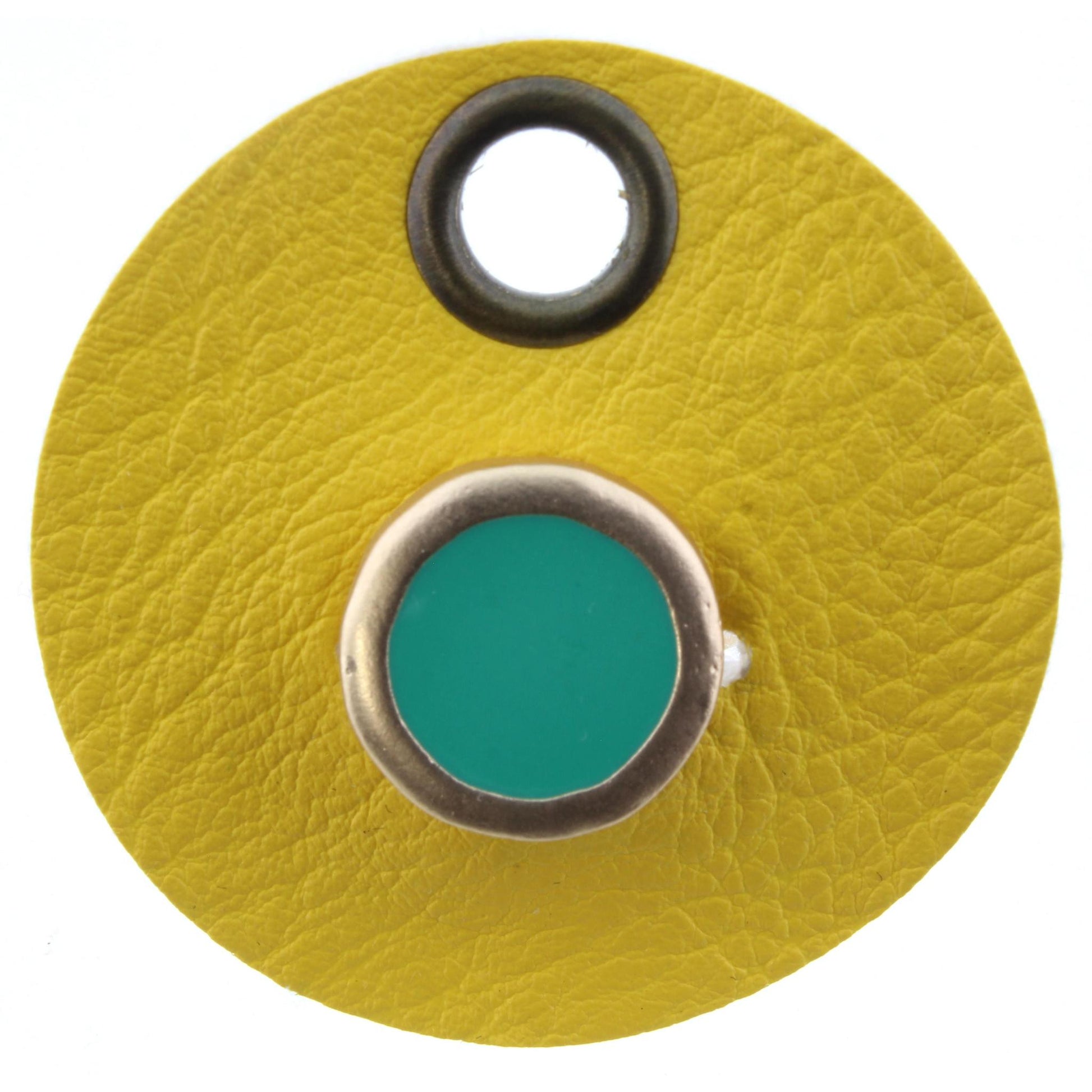 Teal Round Adjustable Gold Ring