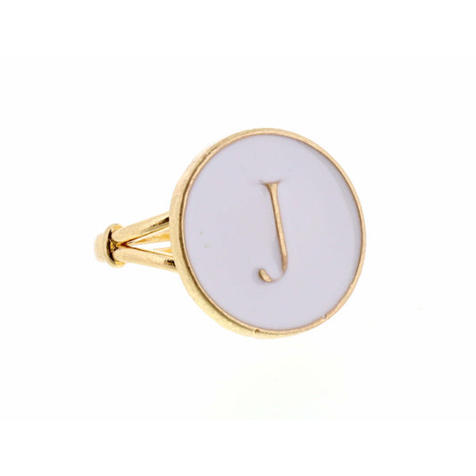 White Epoxy "J" Initial Ring