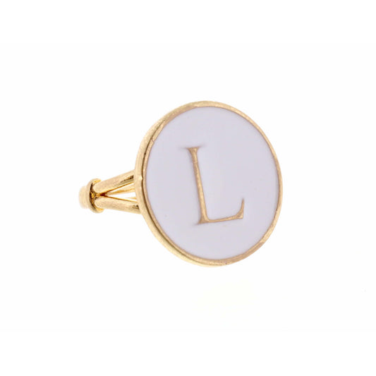White Epoxy "L" Initial Ring