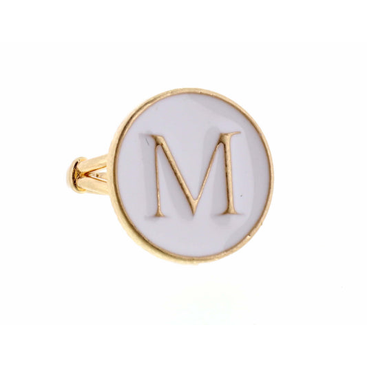 White Epoxy "M" Initial Ring