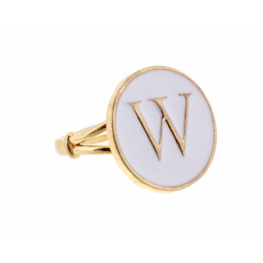 White Epoxy "W" Initial Ring