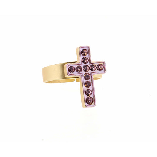 Kids Pink Cross Ring