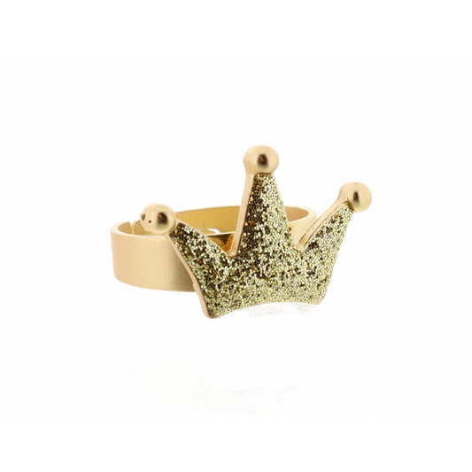 Kids Gold Glitter Crown Ring