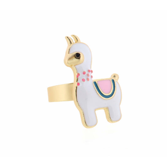 Kids White Llama Ring