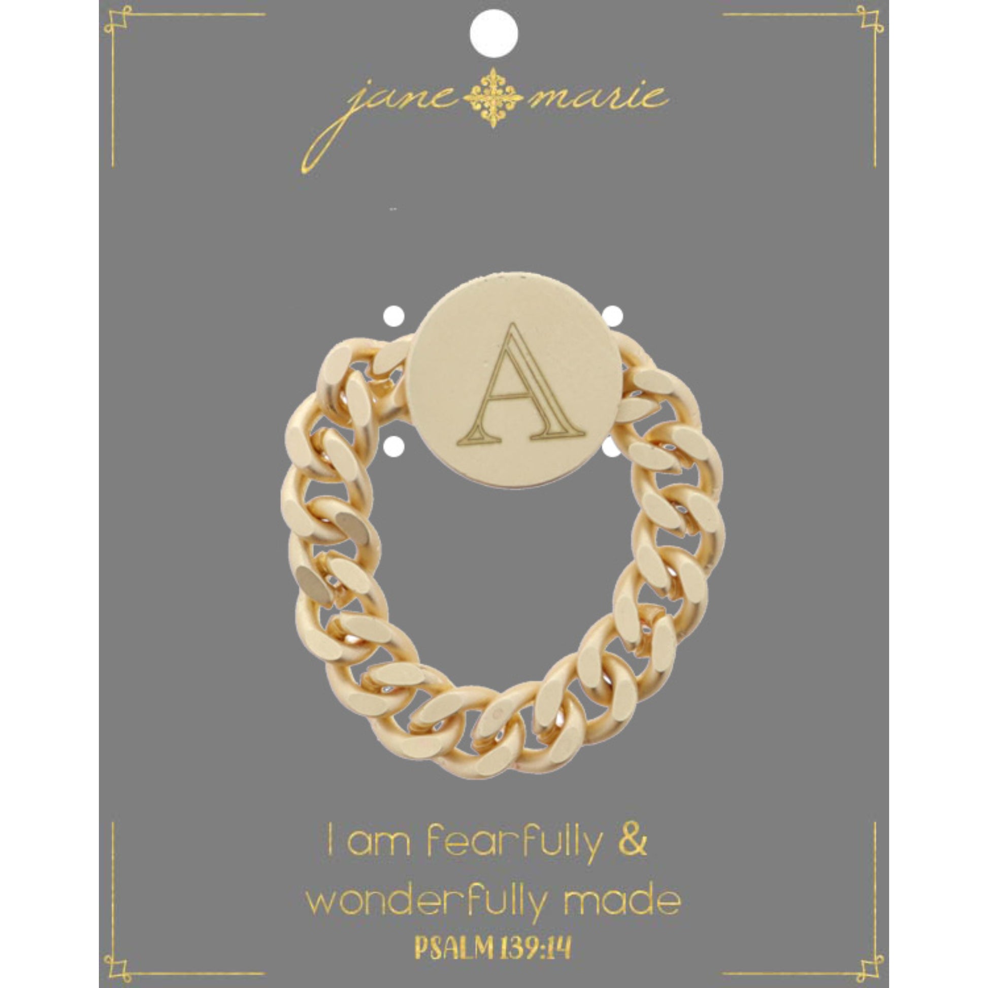 Engraved Initial "A" Ring