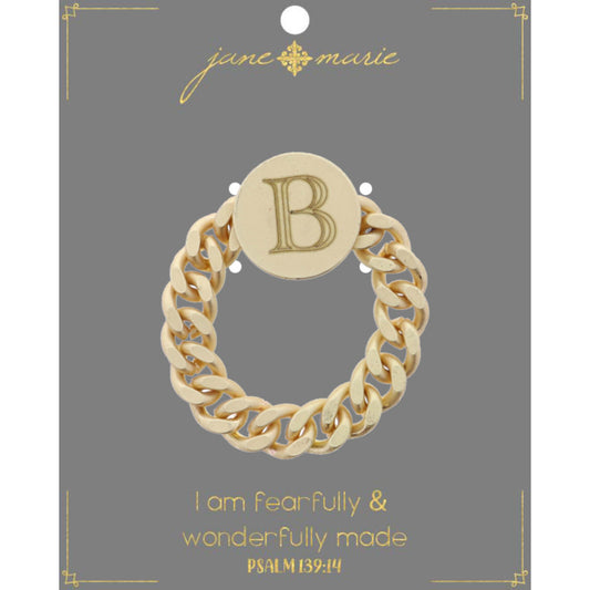 Engraved Initial "B" Ring