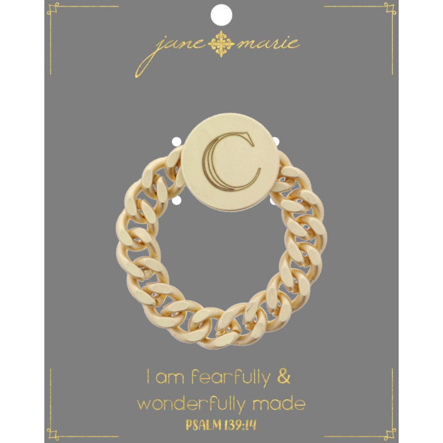Engraved Initial "C" Ring