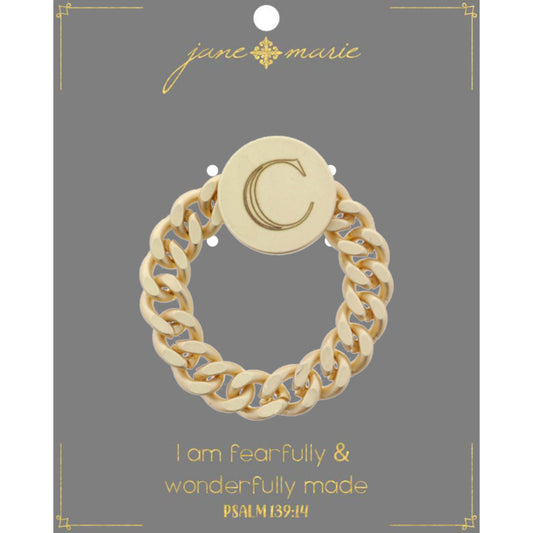 Engraved Initial "C" Ring