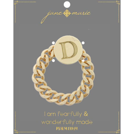 Engraved Initial "D" Ring