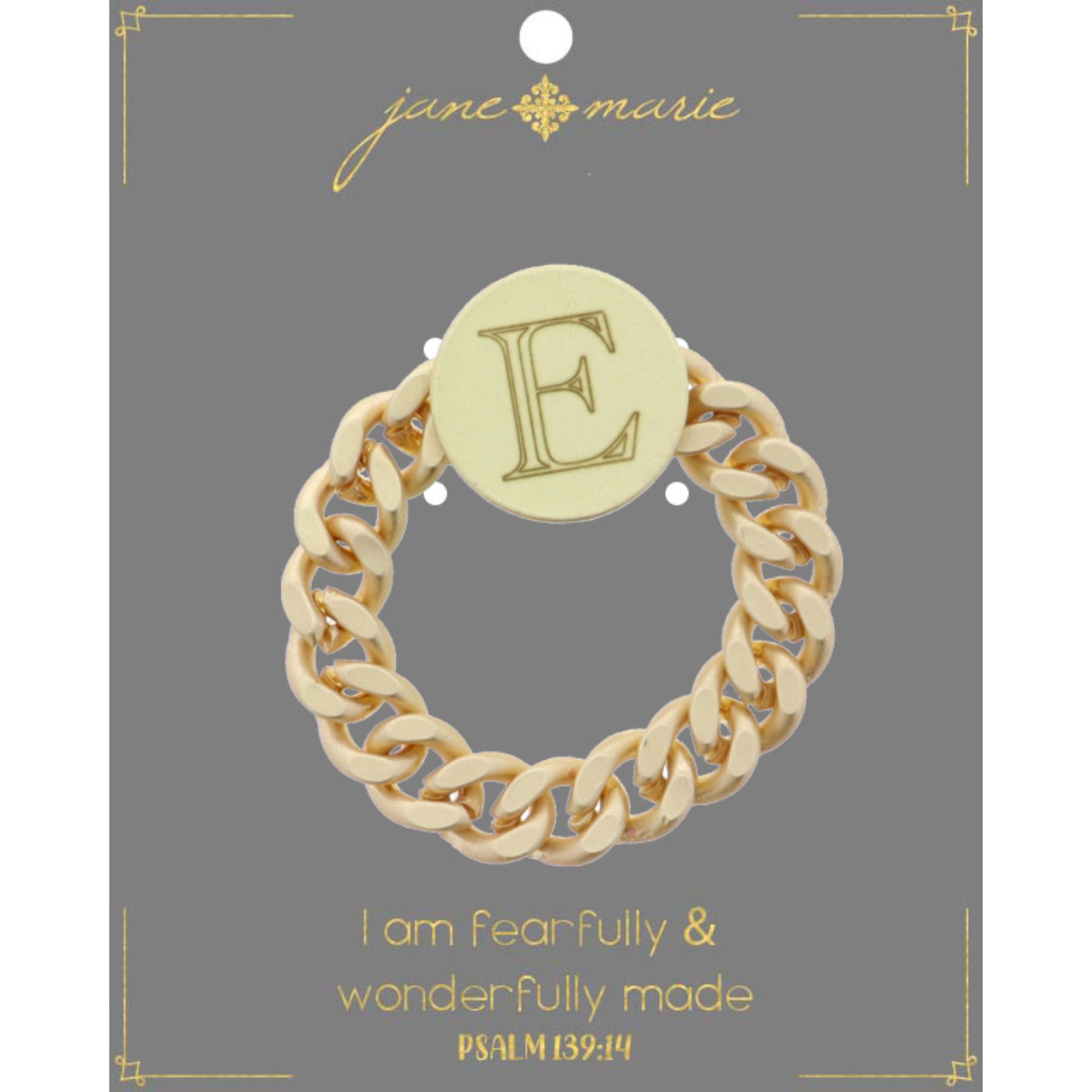 Engraved Initial "E" Ring