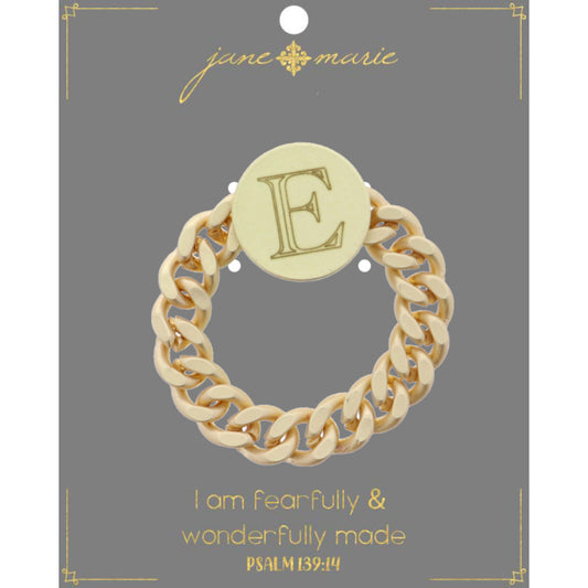 Engraved Initial "E" Ring