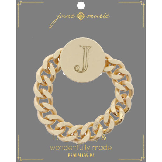 Engraved Initial "J" Ring