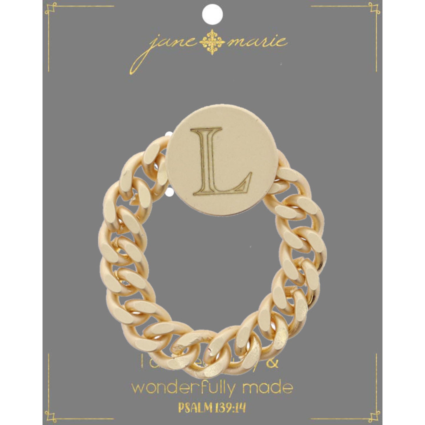 Engraved Initial "L" Ring