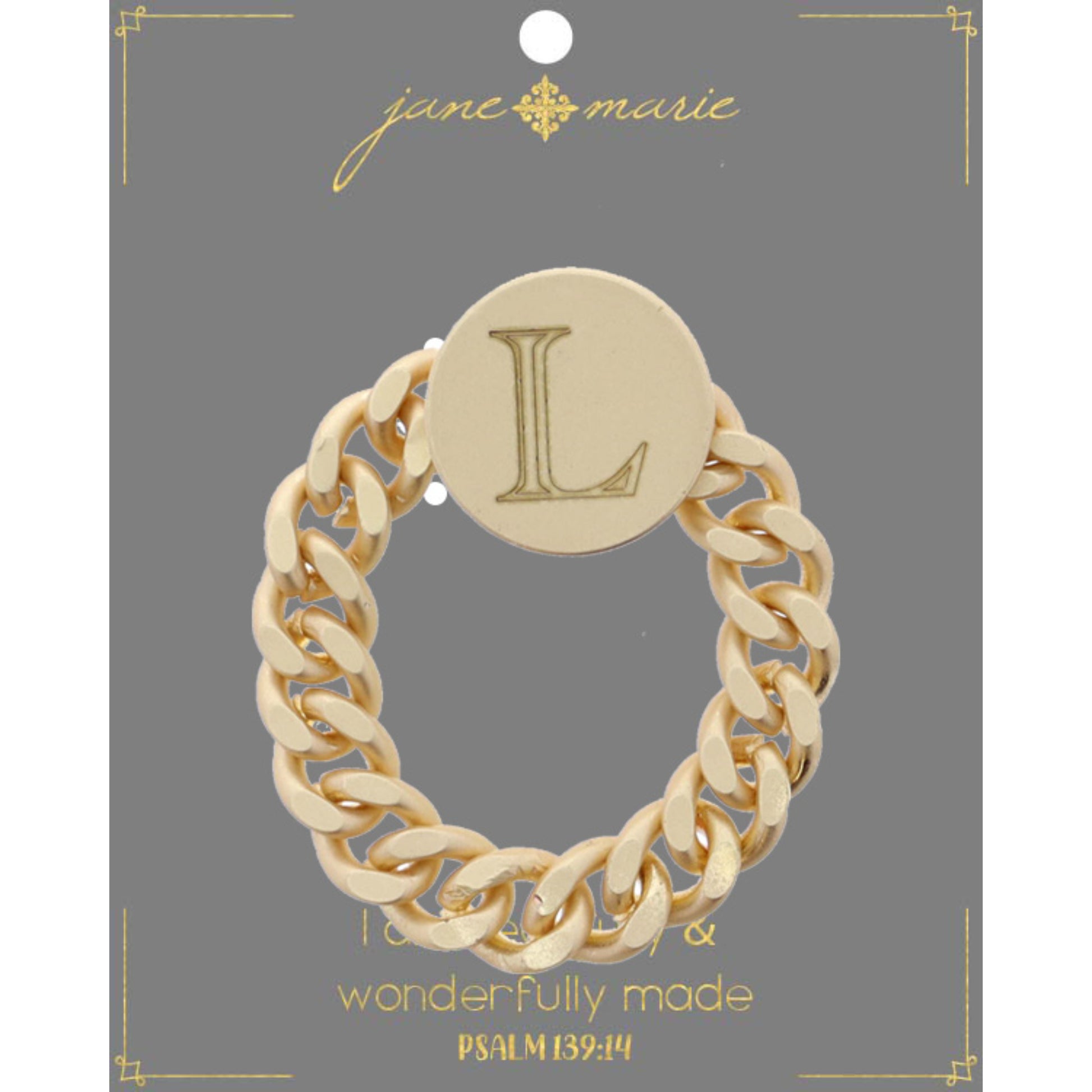 Engraved Initial "L" Ring