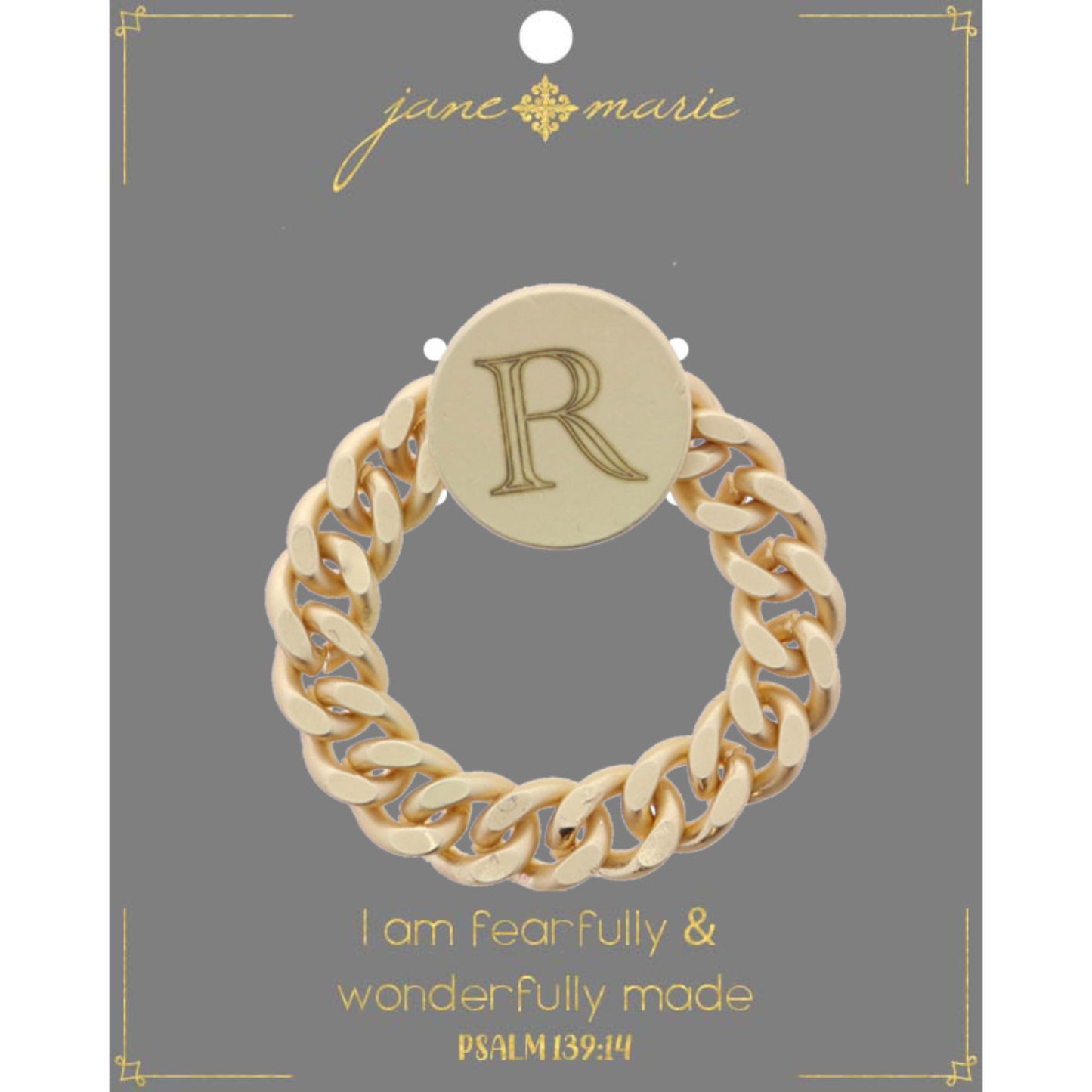 Engraved Initial "R" Ring