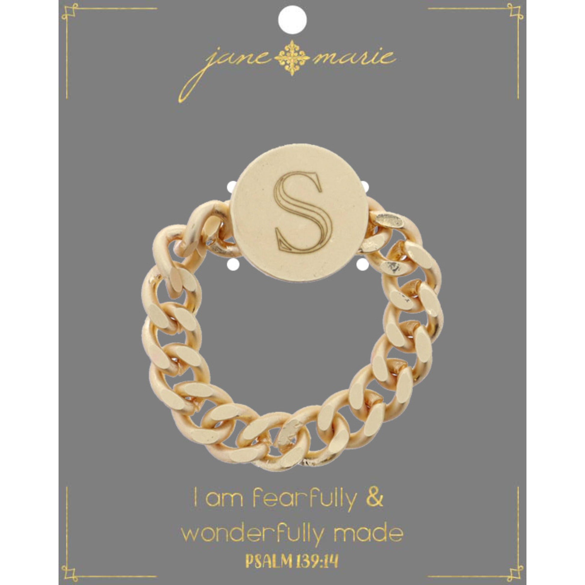Engraved Initial "S" Ring