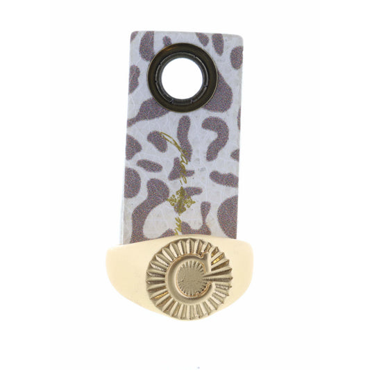 Gold Textured Circle Signet with Initial "C" Ring