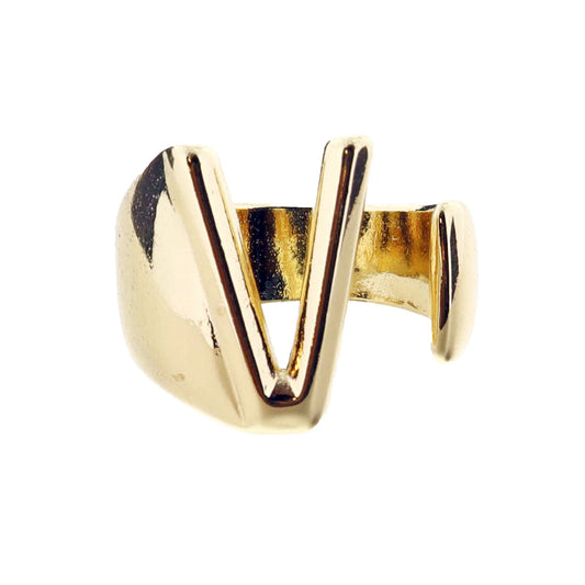 Gold Initial "V" Wrap Ring