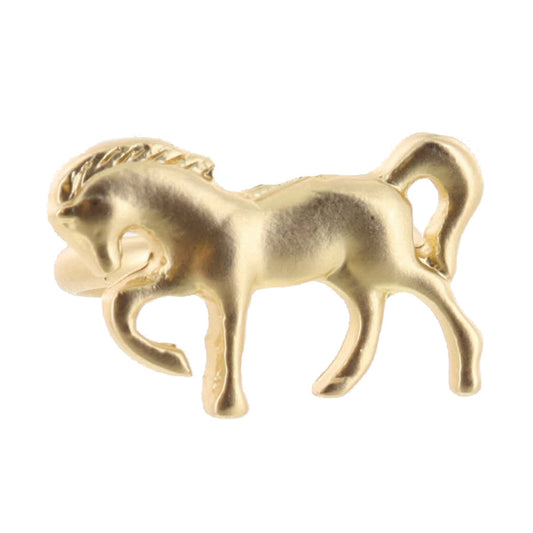 Kids Gold Horse on Thin Gold Band Ring