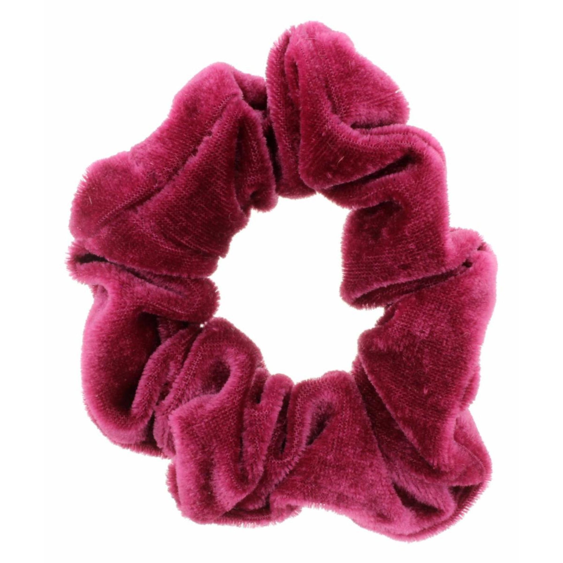 Kids Deep Pink Velvet  Scrunchie