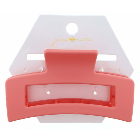 Large Coral Rectangle Claw Hair Clip