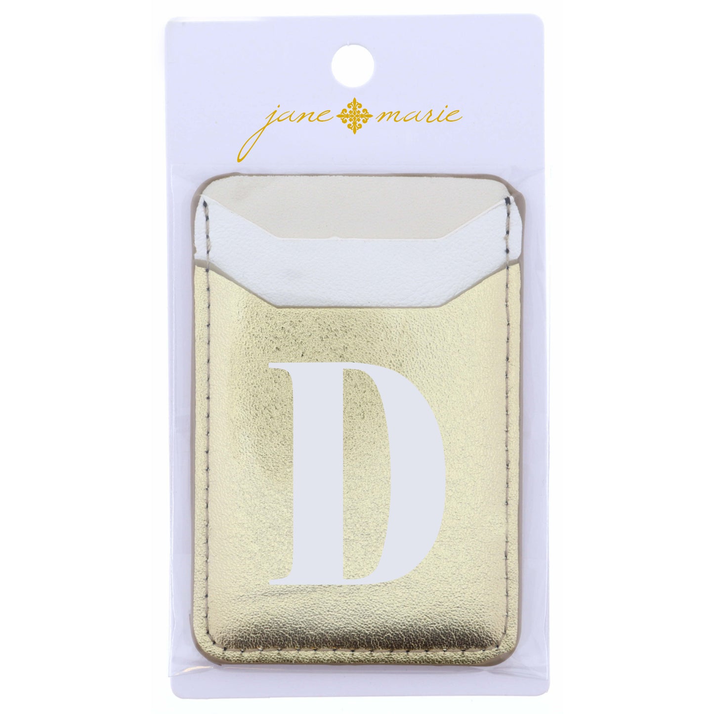 Cream, White, and Gold with Initial D Phone Wallet