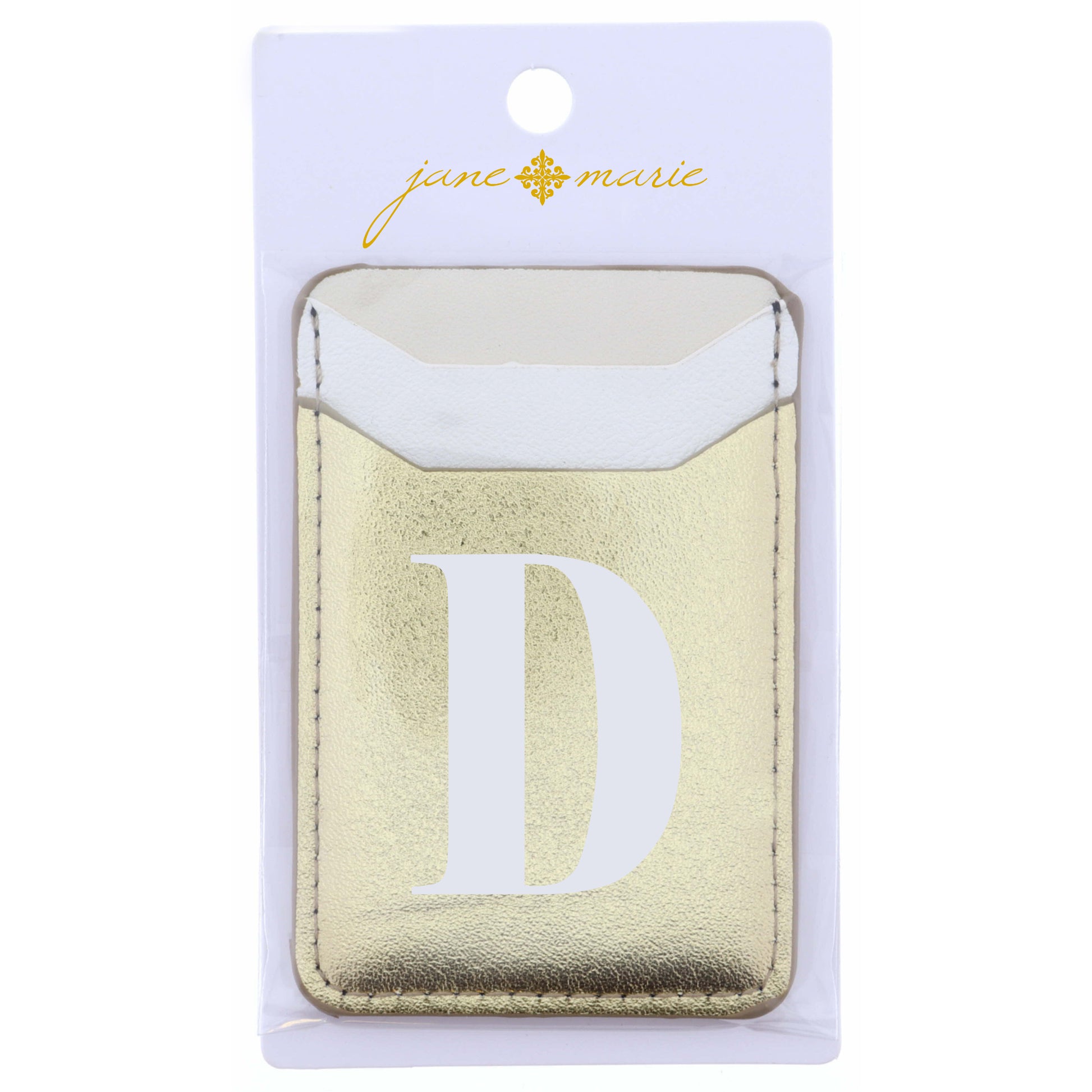Cream, White, and Gold with Initial D Phone Wallet