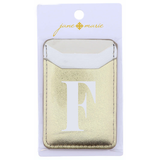 Cream, White, and Gold with Initial F Phone Wallet