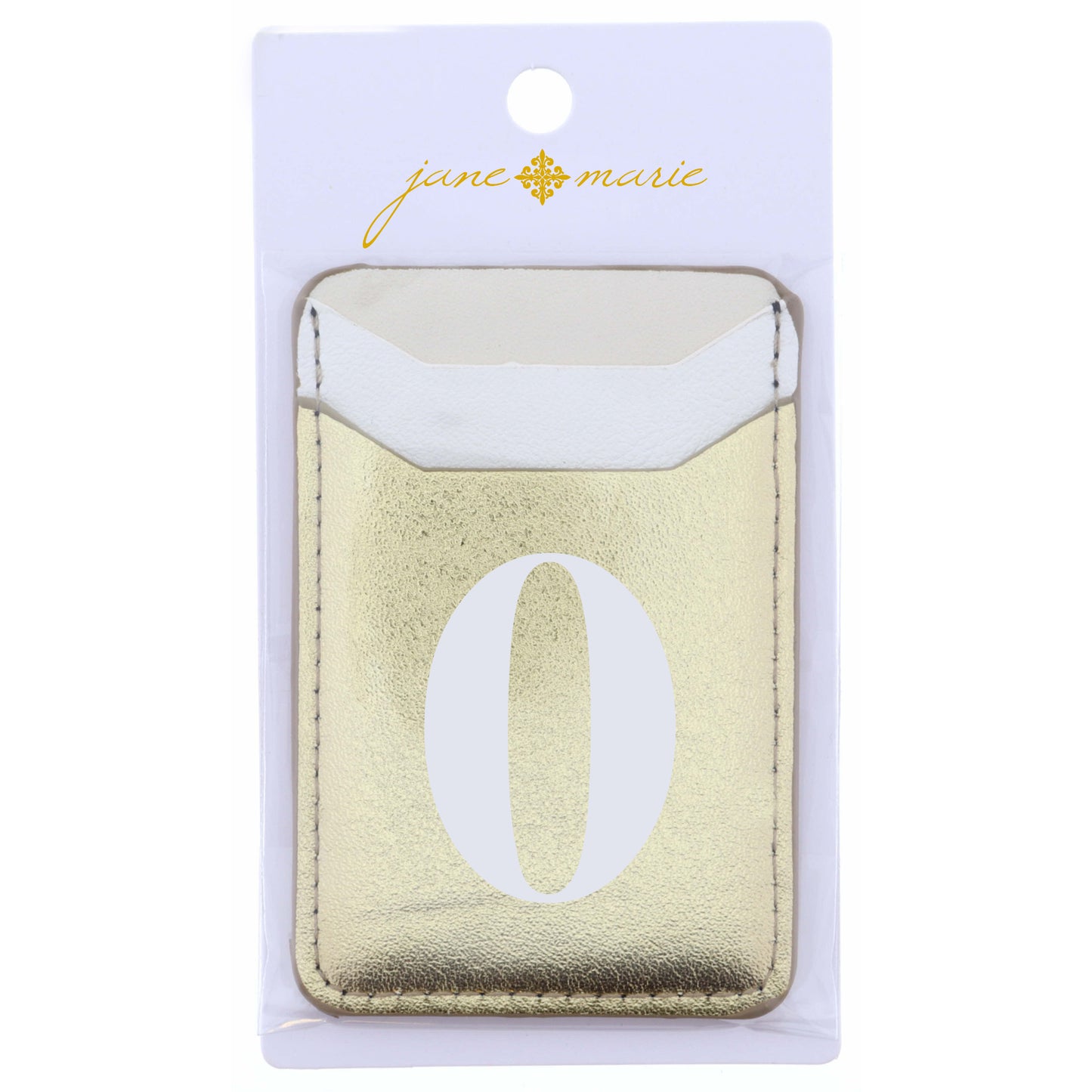 Cream, White, and Gold with Initial O Phone Wallet