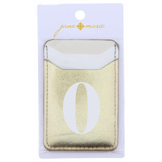 Cream, White, and Gold with Initial O Phone Wallet