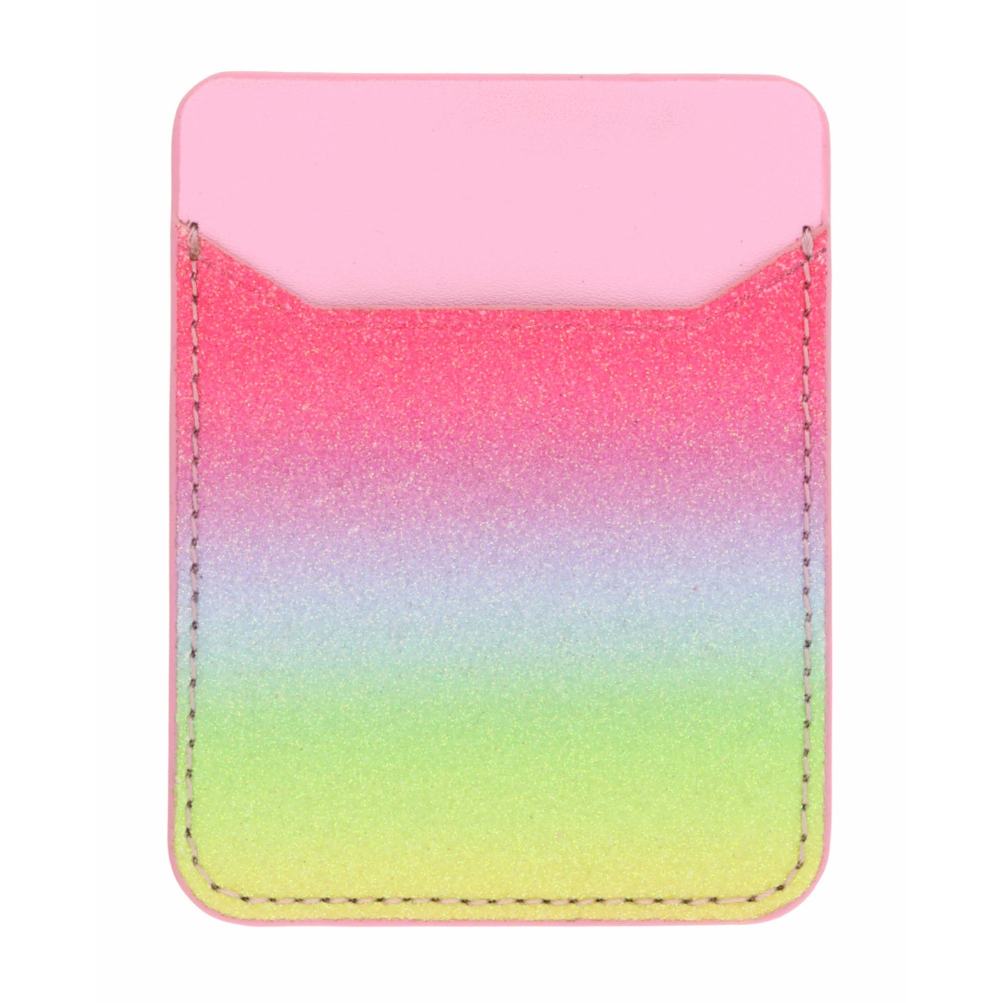Rainbow Glitter and Pink Leather Phone Wallet