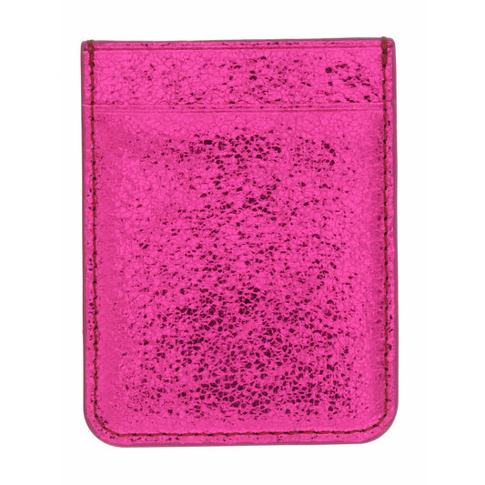 Hot Pink Metallic Leather Phone Wallet