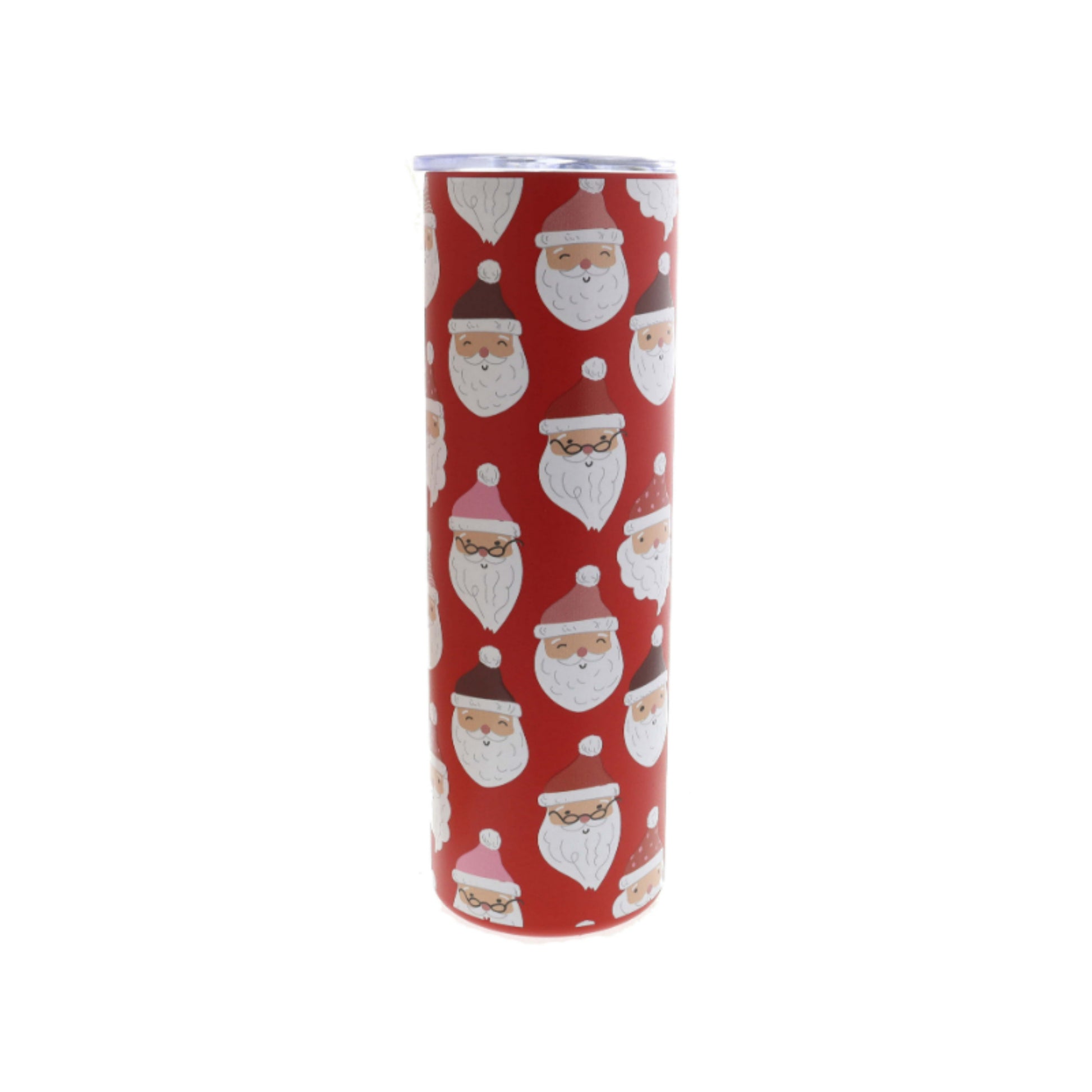 Holly Jolly Santa 30 Oz. Skinny Tumbler With Lid And Straw