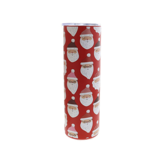 Holly Jolly Santa 30 Oz. Skinny Tumbler With Lid And Straw
